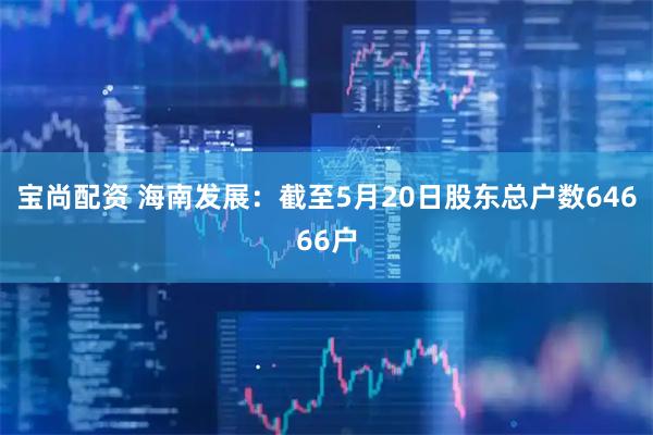 宝尚配资 海南发展：截至5月20日股东总户数64666户