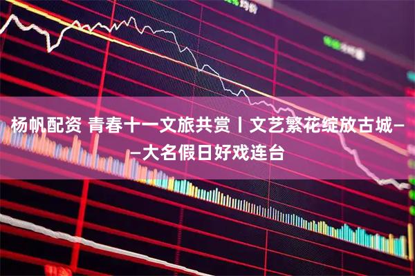 杨帆配资 青春十一文旅共赏丨文艺繁花绽放古城——大名假日好戏连台