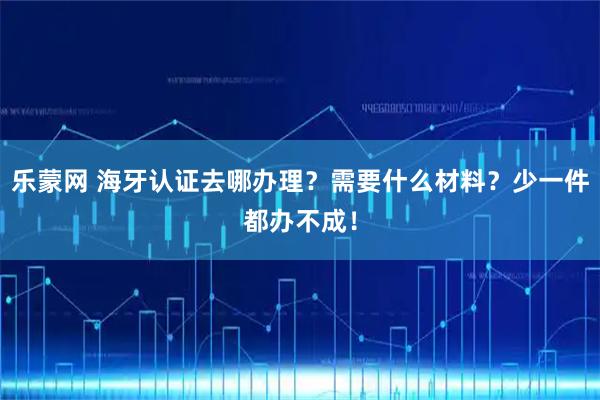 乐蒙网 海牙认证去哪办理?需要什么材料?少一件都办不成!