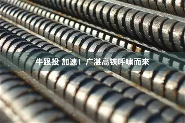 牛跟投 加速!广湛高铁呼啸而来